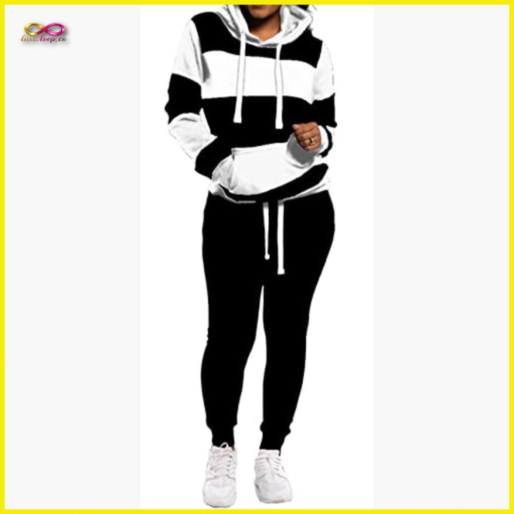 Patchwork Tracksuit Set Long Sleeve Athletic Fit … - image 2
